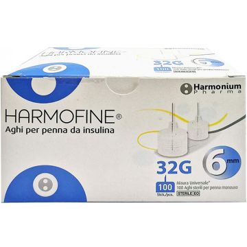 Ago harmofine penna da insulina gauge 32 6mm 100 pezzi