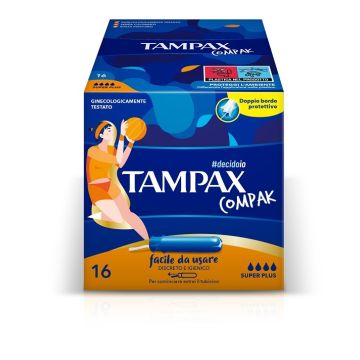 Tampax compak assorbente interno super plus 16 pezzi