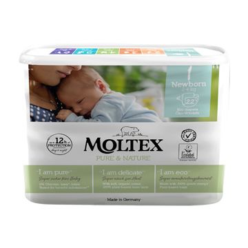 Pannolini moltex pure & nature new born 2-5 kg taglia 1 22 pezzi