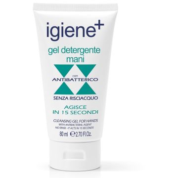 Igiene+ gel detergente mani antibatterico senza risciacquo 80 ml