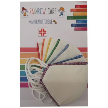 Mascherina rainbow care per bambini 7 pezzi