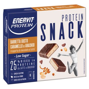Enervit protein snack caramello arachidi low sugar 8 barrette 31 g