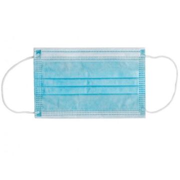 Mascherina chirurgica filtrante 98% 3 veli tipo iir con elastici adulti azzurra 10 pezzi