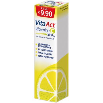 Vita act vitamina c 1000mg 20 compresse effervescenti limone