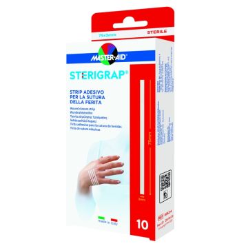 Master-aid sterigrap strip adesivo sutura ferite 75x3 mm 10 pezzi