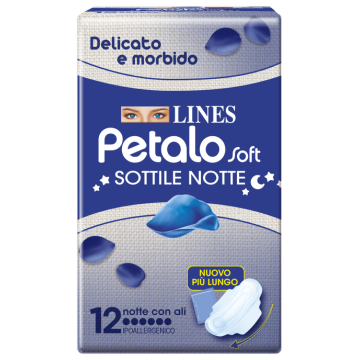 Lines petalo soft sottile notte con ali ipoallergenico 12 pezzi