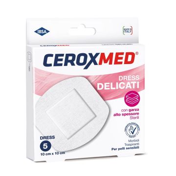 Dress delicati ceroxmed con garza alto spessore per pelli sensibili 10x10cm 5 pezzi