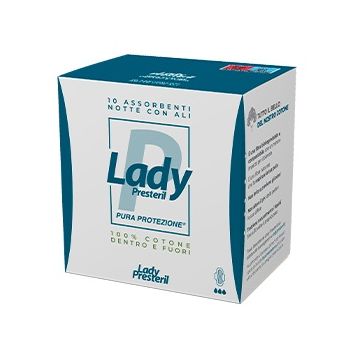 Lady presteril assorbenti notte con ali ripiegati biodegradabili 10 pezzi