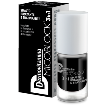 Dermovitamina micoblock 3in1 smalto idratante e traspirante nero 5 ml