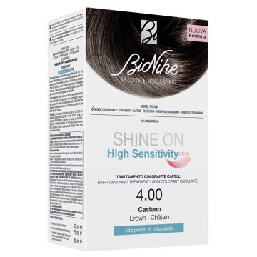 Shine on high sensitivity plus castano 4,00 rivelatore in crema 75 ml + crema colorante 50 ml
