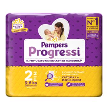 Pampers progressi mini 3-6 kg 28 pezzi