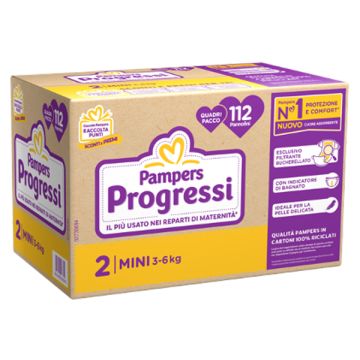 Pampers quadri progressi mini 112 pezzi