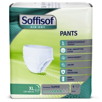 Pannolone soffisof air dry pants super extralarge 8 pezzi