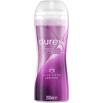 Durex massage 2 in 1 gel massaggio corpo e lubrificante aloe vera 200 ml
