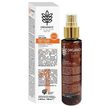 Organics pharm sun care spray solare viso-corpo spf15 100 ml