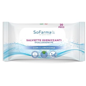 Salviettine igienizzanti pocket clorexidina 20 pezzi sofarmapiu'