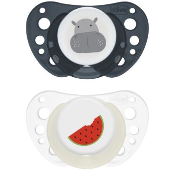 Chicco succhietti air blu lumi silicone 16-36 mesi 2 pezzi