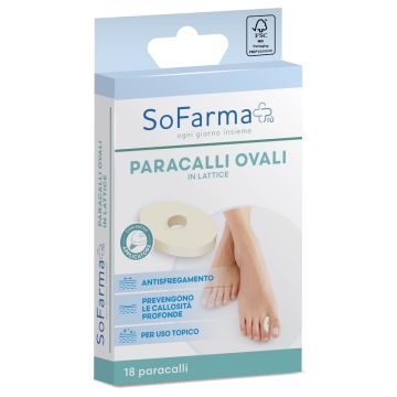 Cerotto paracallo ovale 2,8 x 1, 8 cm 18 pezzi sofarmapiu'
