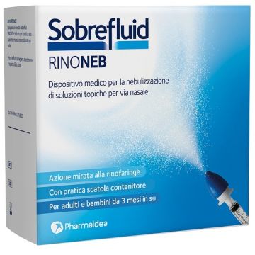 Sobrefluid rinoneb dispositivo nebulizzatore + siringa luer  lock da 50 ml + agocannula per prelievo soluzione