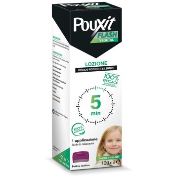 Pouxit flash vegetal lozione pidocchi e lendini 100 ml con pettine