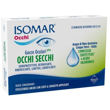 Isomar occhi secchi plus gocce oculari acido ialuronico 0,25% 15 flaconcini